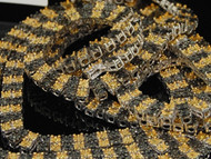 Black & Yellow Diamond Chain Mens .925 Sterling Silver Round Cut 2 Row 5 Tcw.