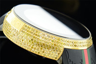 New Mens Custom Yellow Full I Gucci Digital Ya114207 Canary Diamond Watch 2.5 CT.