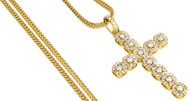 Diamond Cross Pendant Mens Round Cut Yellow Gold Charm 2.65 Ct.