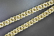 10K Solid Heavy Yellow Gold Miami Cuban Chain Necklace with 5.35 CT Diamond