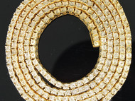 MENS .925 STERLING SILVER 1 ROW SOLITAIRE DIAMOND CHAIN 3 CT.