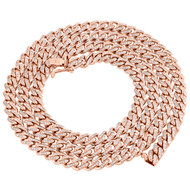 10K Rose Gold Diamond Miami Cuban Chain Necklace 20-28" | (4.53 ct. - 6.34 ct.)