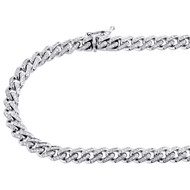10K White Gold Diamond Miami Cuban Chain 6.5mm Necklace 18-24" | (5.2 ct.-7 ct.)