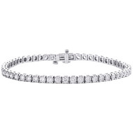 14K White Gold Round Diamond 3.50mm Prong Set Tennis Bracelet 7.50" | 5.15 CT.