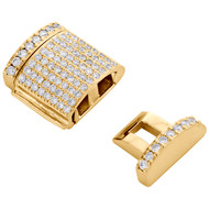 10K Yellow Gold Miami Cuban Chain / Bracelet 14mm Diamond Box Clasp Lock 1 CT.