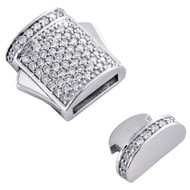 10K White Gold Miami Cuban Chain / Bracelet 9mm Diamond Box Clasp Lock 1/2 CT.