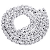 Diamond Choker Miami Cuban Link Chain Sterling Silver 12mm Necklace 17.8" | 6 CT