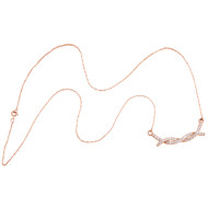 10K Rose Gold Round Diamond Braided Infinity Necklace 20" Cable Chain 0.50 CT.