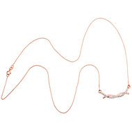 10K Rose Gold Round Diamond Braided Infinity Necklace 19" Cable Chain 0.25 CT.