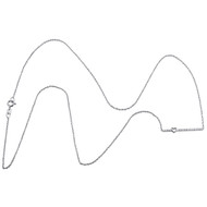 10K White Gold Round Diamond 1 Row Bar w/ Heart Necklace 19" Chain 0.10 CT.