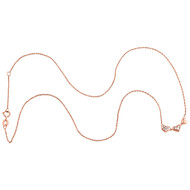 14K Rose Gold Diamond Triple Puffed Heart Necklace 18" Cable Link Chain 0.10 CT.