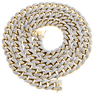 10K Yellow Gold 10.75mm Miami Cuban Link Diamond Chain 28" Necklace 13.20 CT.