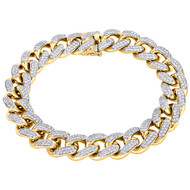 10K Yellow Gold Genuine Diamond Miami Cuban Link Bracelet 13.75mm | 9" | 7 CT.