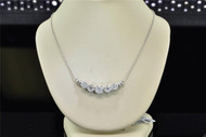 Diamond Flower Pendant 14K White Gold .50 Ct Charm Necklace