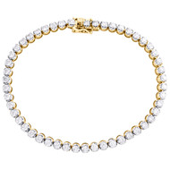 10K Yellow Gold Real Diamond 4.50mm Prong Set Tennis Link 9" Bracelet 7.50 CT.