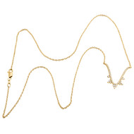 14K Yellow Gold Diamond Contured U Dangler Pendant 17" Cable Necklace 0.25 CT.