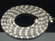 Mens .925 Sterling Silver 1 Row White Diamond Necklace Chain Fanook Set 0.33 ct.