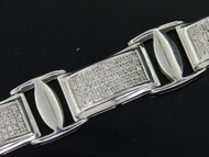 MENS .925 STERLING SILVER DIAMOND LINK BRACELET 2.50 CT