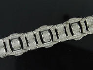 Mens Diamond Fashion Bracelet .925 Sterling Silver Round Pave Link Design 4 Ct