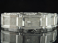 Mens .925 Sterling Silver Real White Diamond Tennis Bracelet Designer Link 5 Ct.