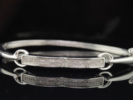 LADIES .925 STERLING SILVER 0.19 CT. PAVE DIAMOND BRACELET BANGLE