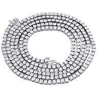 Mens 1 Row Necklace Genuine Diamond Link Choker Chain 18" Sterling Silver 1/2 CT.