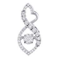 10K White Gold Dancing Diamond Infinity Heart Slide Pendant  0.23 CT.