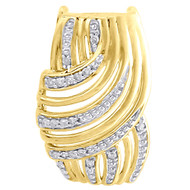10K Yellow Gold Diamond Ladies Curved Slide Swirl Pendant  0.05 CT.