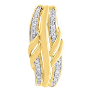 10K Yellow Gold Diamond Ladies Curved Slide Fashion Pendant  0.06 CT.