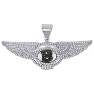 10K White Gold Mens Genuine Diamond Bentley Letter B Pendant Mens Charm 1.25 CT.