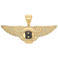 10K Yellow Gold Mens Genuine Diamond Bentley Letter B Pendant Mens Charm 1.25 CT