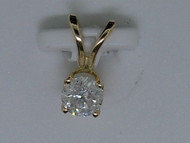 LADIES 14K YELLOW GOLD SOLITAIRE DIAMOND CHARM PENDANT