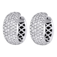 .925 Sterling Silver Diamond Ear Climbers 'S' Curved Earrings 0.95 Long 0.33 CT