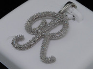 LADIES WHITE GOLD DIAMOND INITIAL LETTER "R" SCRIPT