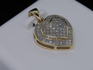 0.25 CT Genuine Diamond Heart Love Shape Pendant Charm 10K Yellow Gold