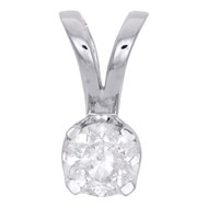14K White Gold Genuine Round Solitaire Diamond 4 Prong Pendant 6.5mm Charm 1 CT.