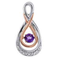 Diamond Infinity Pendant Dancing Purple Amethyst Two Tone Gold 0.26 CT. T.W.
