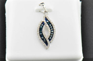 Blue Diamond Designer Style Pendant 10K White Gold 0.30 CT Charm