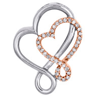 Diamond Double Heart Pendant 10K Rose Gold 0.15 CT.