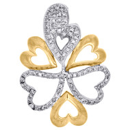 Diamond Heart Pendant 10K White and Yellow Gold 0.20 CT. Love Charm
