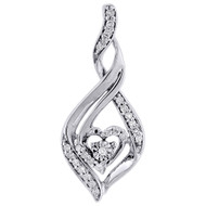 Solitaire Heart Infinity Design Diamond Pendant Gold Charm 0.14 CT.