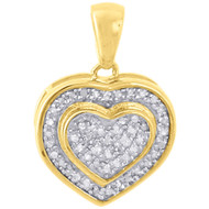 .925 Sterling Silver Ladies Diamond Double Heart Pendant 18" Chain Set 0.33 Ct.