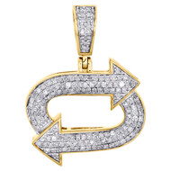 10K Yellow Gold Real Diamond Repeat Emoji Sign Pendant 1.15" Mini Charm 0.46 CT.