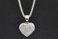 Diamond Heart Pendant 10K White Gold 0.20 CT. Pave Love Charm