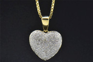 Diamond Heart Pendant 10K Yellow Gold 0.75 CT. Round Cut Love Charm