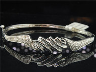Diamond Fashion Bangle Ladies 10K White Gold Baguette Design Bracelet 0.25 Tcw.