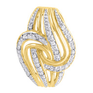 10K Yellow Gold Diamond Curved Swirl Slide Fashion Pendant  0.05 CT.
