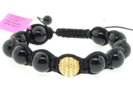Yellow Diamond Beaded Bracelet Mens Pave 13MM Bead Strand String 0.66 Tcw.
