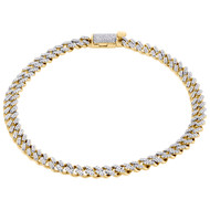 10K Yellow Gold 5.50mm Diamond Miami Cuban Link Bracelet 8.50" Box Clasp 0.84 CT