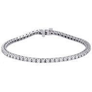 Ladies 14K White Gold Prong Set Tennis Round Diamond Bracelet 7" | 2.50mm | 2 CT